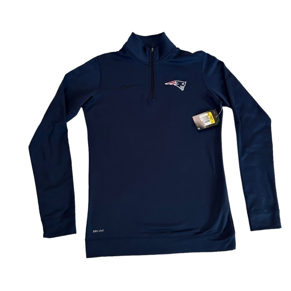 New England Patriots Nike Dri-Fit Half Zip Pullover Navy NFL Size Small NWT - Picture 8 of 17